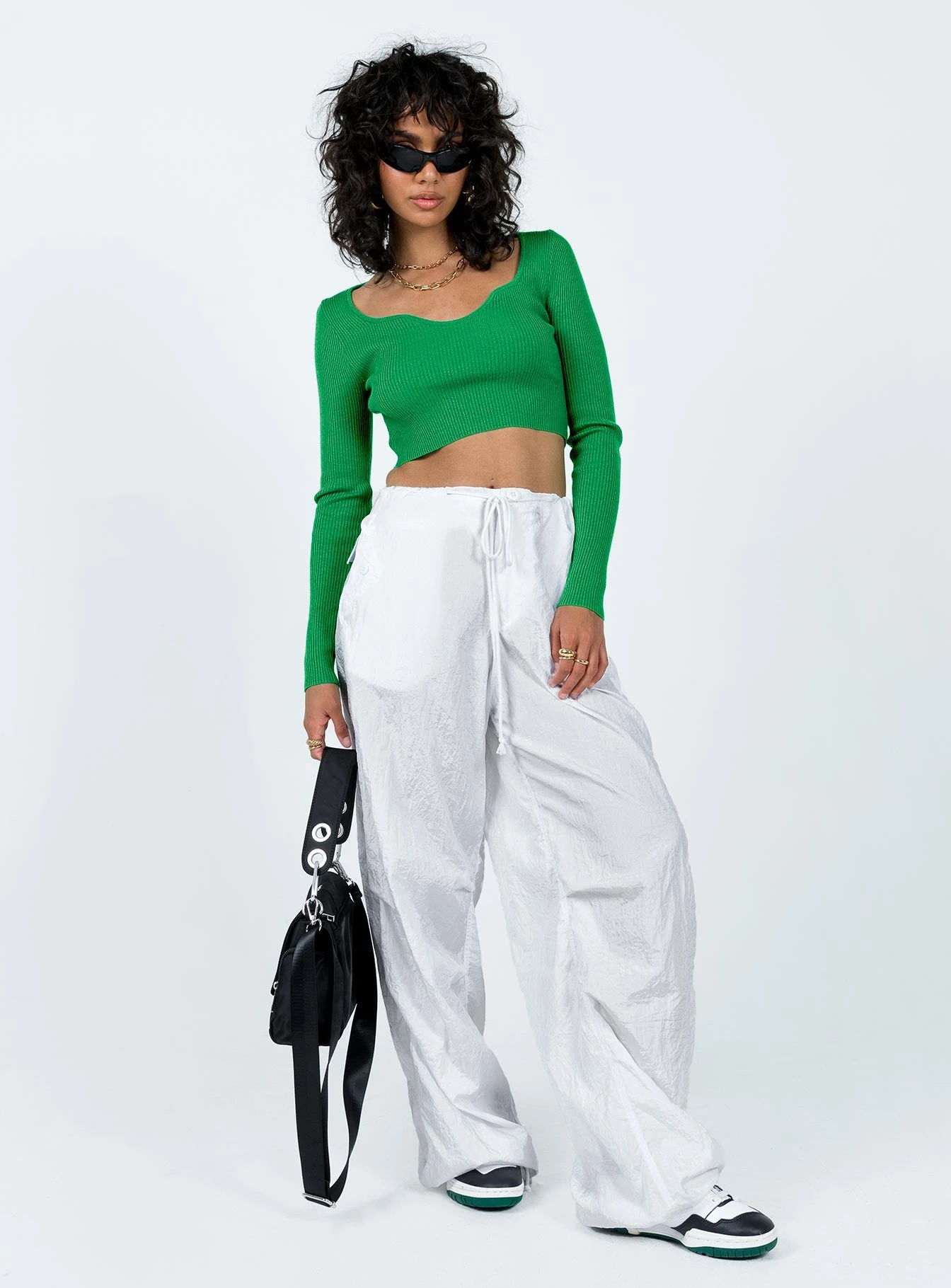 Princess Polly Sarley Long Sleeve Top Green 4 Princess Polly Sarley Long Sleeve Top Green - Image 2