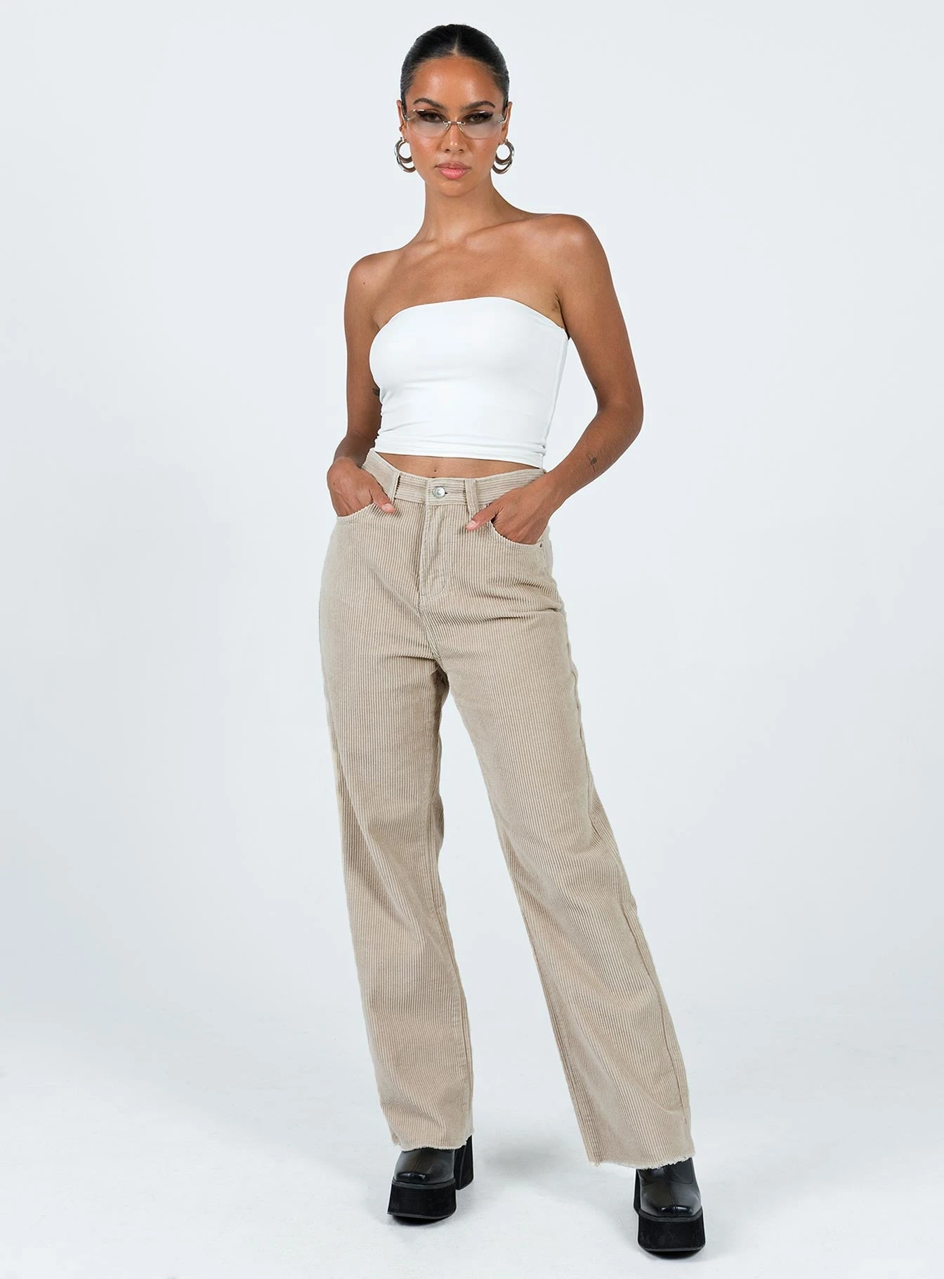 Princess Polly Kalinda Jeans Beige Cord 3 Princess Polly Kalinda Jeans Beige Cord