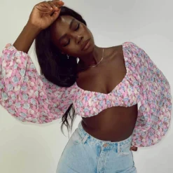 Princess Polly Farren Long Sleeve Top Pink Floral