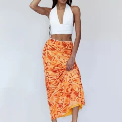 Princess Polly Flashing Lights Maxi Skirt Orange -Cheap Clothifyx Store 2 169264f8 0c27 4114 85a8 8de39b524176