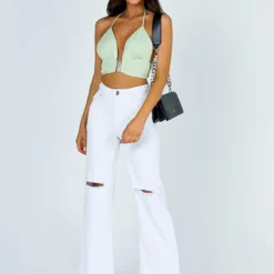 Princess Polly Cece Hammer Wide Leg Knee Rip Jeans White Denim -Cheap Clothifyx Store 2 5018986a 0ee0 433f 8a29 a6ee1f926499