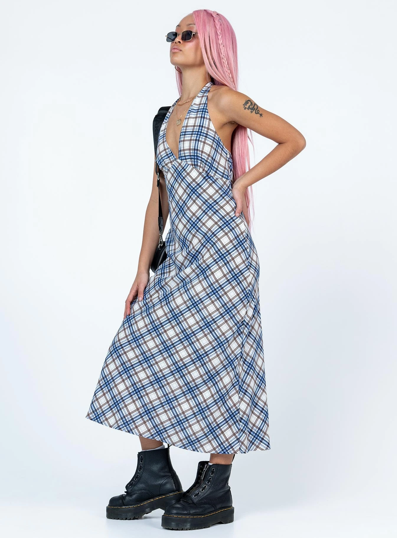 Princess Polly Kennedy Midi Dress Blue / White 5 Princess Polly Kennedy Midi Dress Blue / White - Image 3