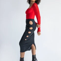 Alice Keyhole Maxi Skirt Black -Cheap Clothifyx Store 3 modelinfo juliette us2 0f3b6948 01bc 4129 8c52 13782c449192