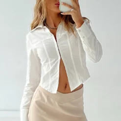 Princess Polly Cantel Shirt White -Cheap Clothifyx Store 3 modelinfo saskia us2 3ceb8771 4687 49df bf5f 0f9ab99daf71