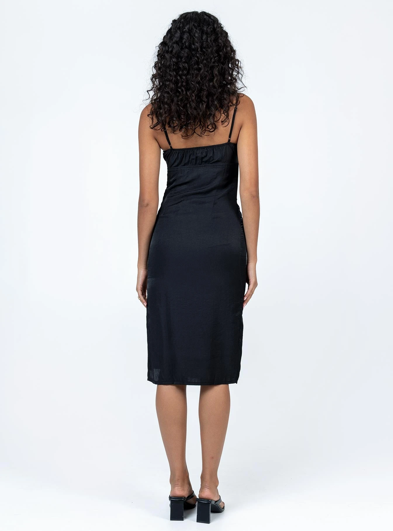 Princess Polly Noda Midi Dress Solid Black 6 Princess Polly Noda Midi Dress Solid Black - Image 4