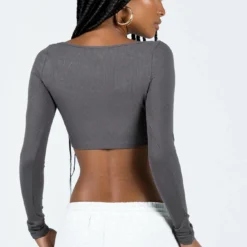 Princess Polly Paynton Long Sleeve Top Grey -Cheap Clothifyx Store 4 modelinfo eyes us2 b1542289 2487 4945 9ed6 8ca4e901f276