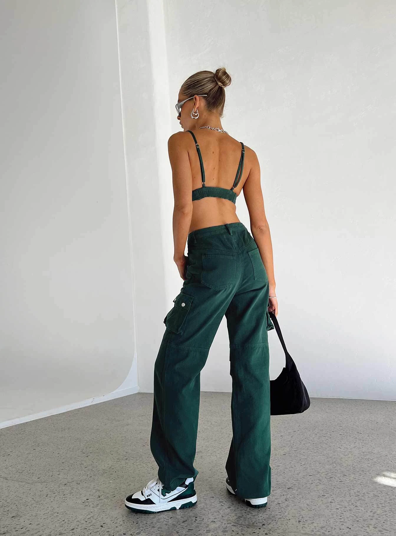 Princess Polly Paige Mid Rise Cargo Jean Denim Green 6 Princess Polly Paige Mid Rise Cargo Jean Denim Green - Image 4