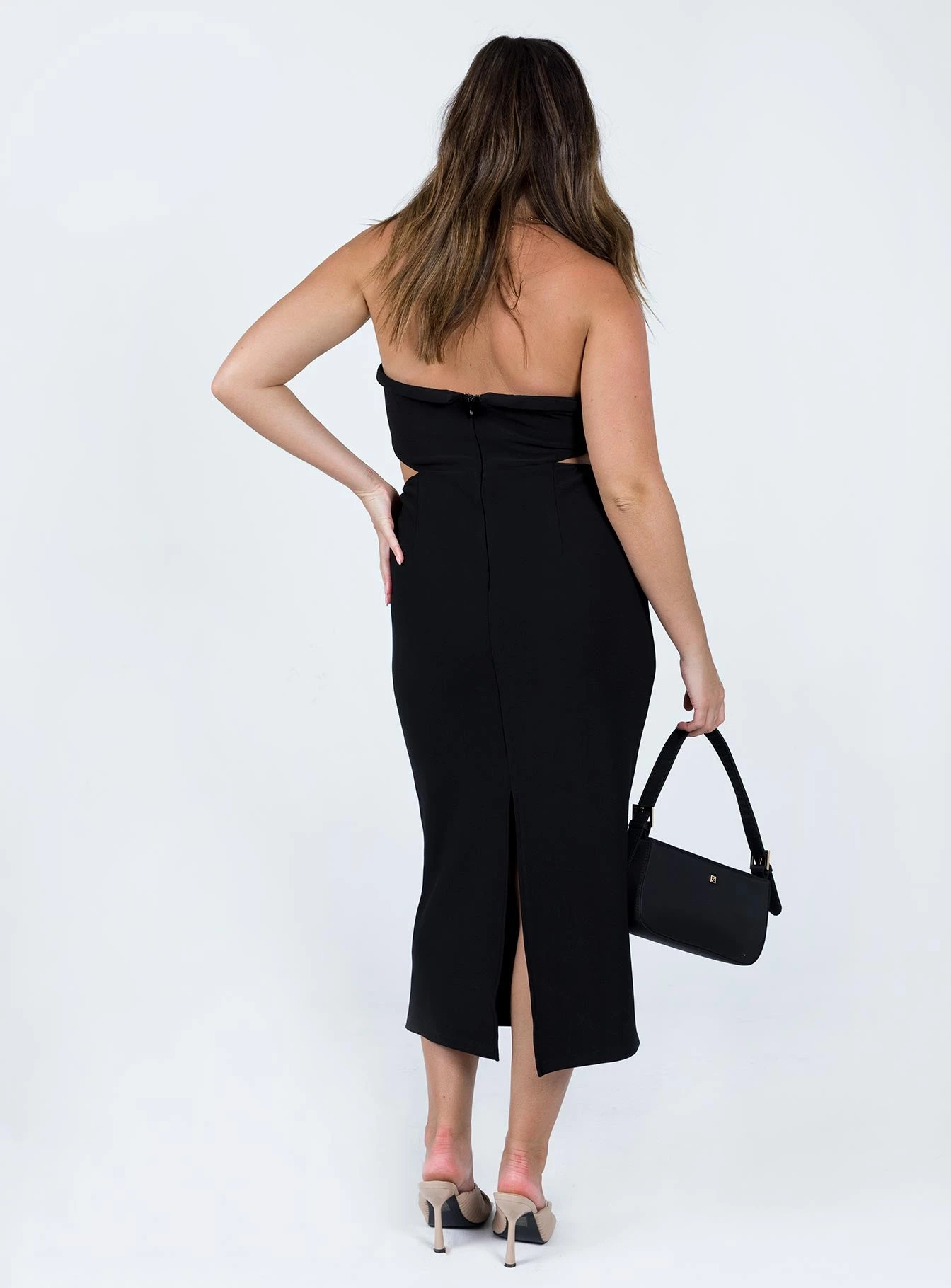 Princess Polly Maira Midi Dress Black 6 Princess Polly Maira Midi Dress Black - Image 4