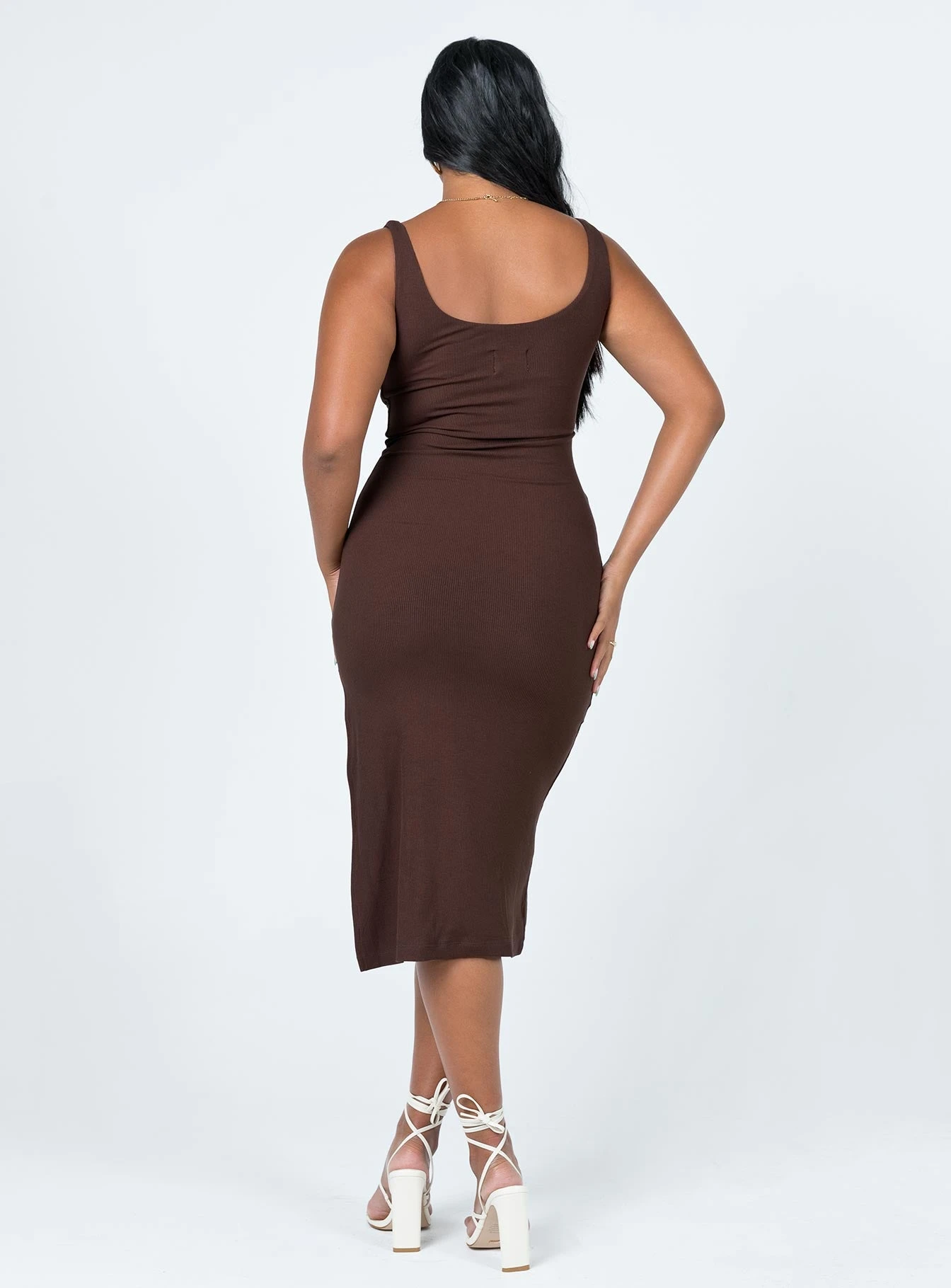 Princess Polly Esme Midi Dress Chocolate 8 Princess Polly Esme Midi Dress Chocolate - Image 6