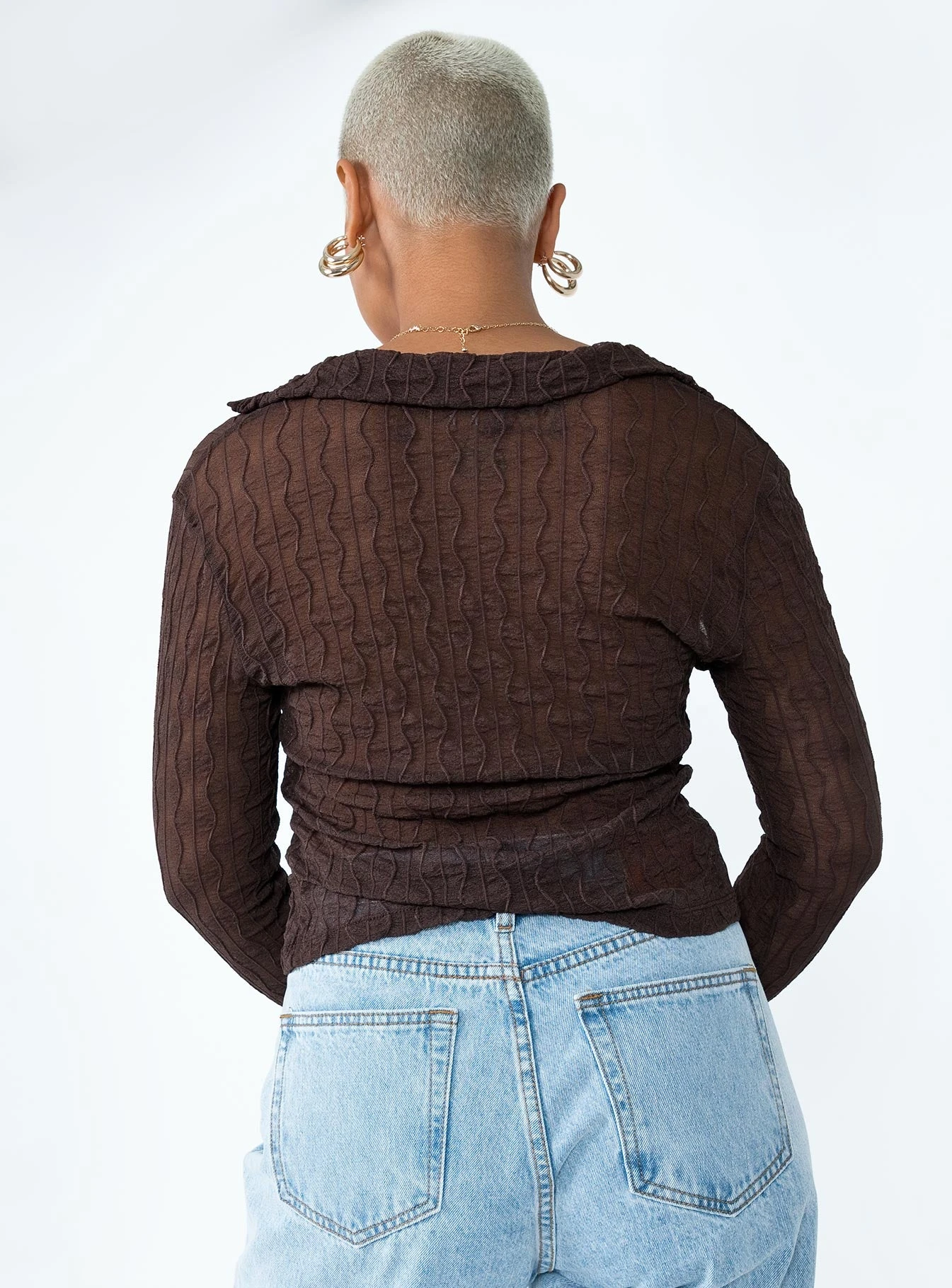 Princess Polly Marcos Long Sleeve Top Brown 7 Princess Polly Marcos Long Sleeve Top Brown - Image 5