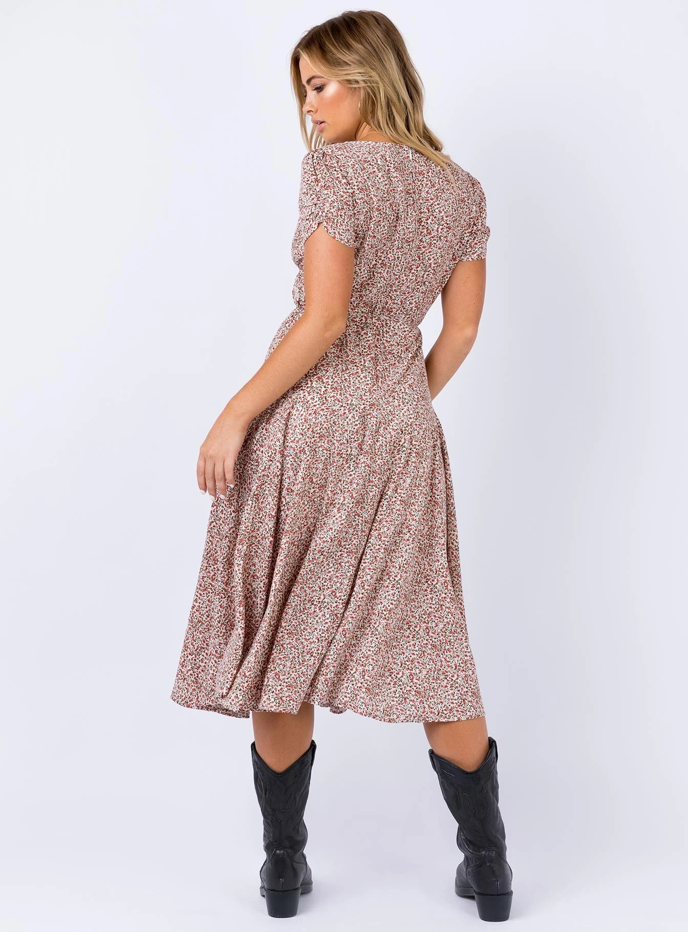 Princess Polly Falleni Midi Dress Red/White 6 Princess Polly Falleni Midi Dress Red/White - Image 4