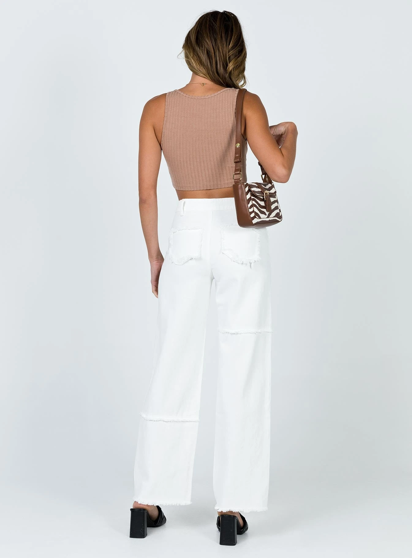 Princess Polly Outcast Straight Leg Panel Jeans White 7 Princess Polly Outcast Straight Leg Panel Jeans White - Image 5