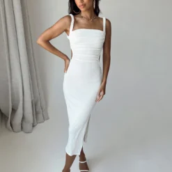 Princess Polly Lainey Midi Dress White 13 Princess Polly Lainey Midi Dress White -Cheap Clothifyx Store 5 modelinfo Vivien us4