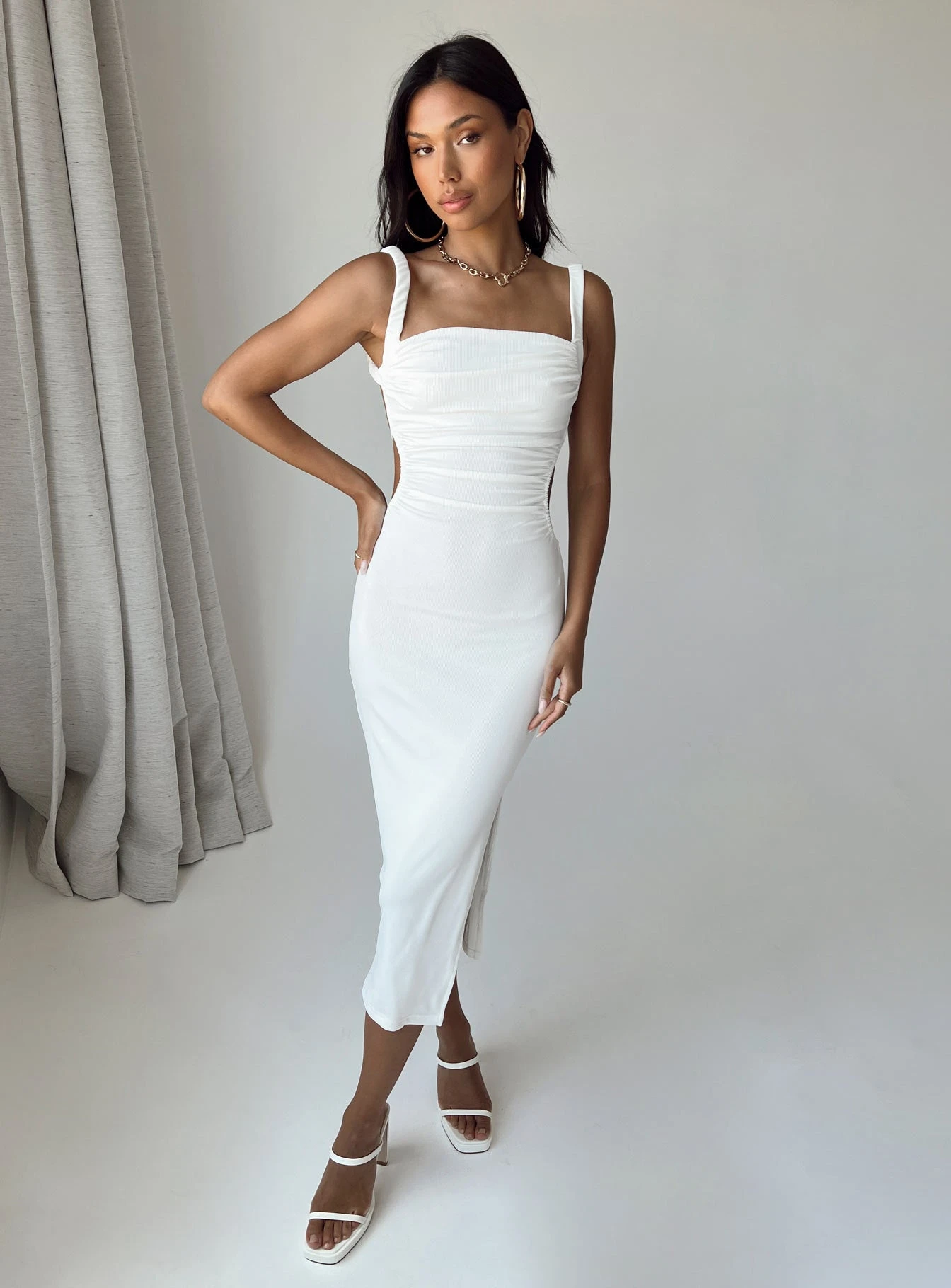 Princess Polly Lainey Midi Dress White 8 Princess Polly Lainey Midi Dress White - Image 6