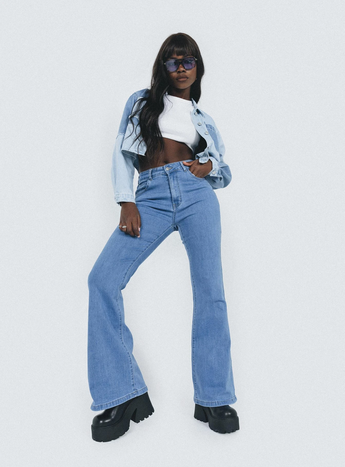 Princess Polly Highline Flare Jeans 3 Princess Polly Highline Flare Jeans