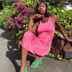 Everlast Midi Dress Hot Pink