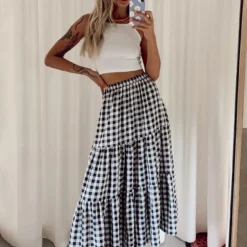 Princess Polly Hale Midi Skirt Black / White