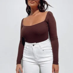 Princess Polly Charlotte Bodysuit Brown