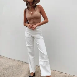 Princess Polly Outcast Straight Leg Panel Jeans White