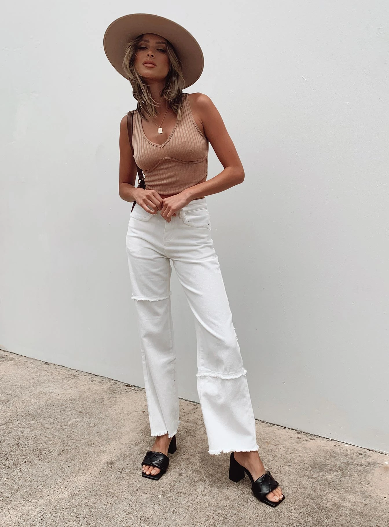 Princess Polly Outcast Straight Leg Panel Jeans White 3 Princess Polly Outcast Straight Leg Panel Jeans White