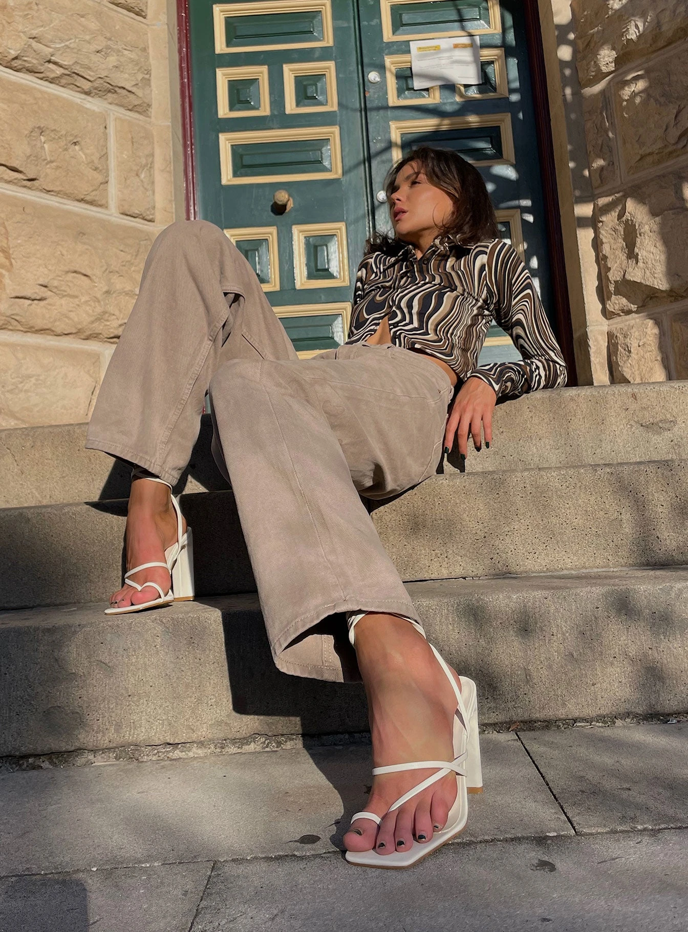 Motel Parallel Jeans Burnt Olive 9 Motel Parallel Jeans Burnt Olive - Image 7