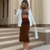 Princess Polly Sonny Midi Skirt Brown 2 Princess Polly Sonny Midi Skirt Brown -Cheap Clothifyx Store SONNY MIDI SKIRT BROWN