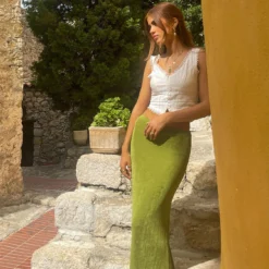 Princess Polly Harriette Maxi Skirt Green