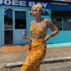 Princess Polly Flashing Lights Maxi Skirt Orange